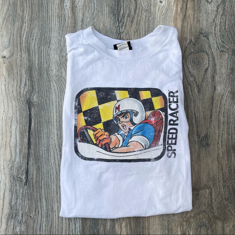 Vintage Speedracer White T Shirt VTG 90s Y2K
